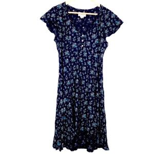 Denim & Supply Ralph Lauren Dress 2 Navy Blue Floral Babydoll Knee Length